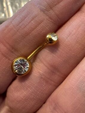Belly Ring- Navel Belly Ring With of Cubic Zirconia, in Rose Gold color
